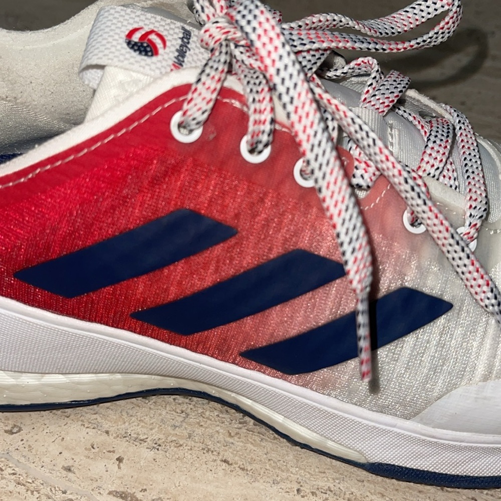 ADIDAS Crazyflight Team Collegiate Red Navy USA Volleyball sneakers Sz 7.5 EUC - Picture 15 of 17